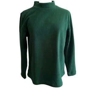 Croft & Barrow Womens Green Mock Neck fleece Pullover Top Size Small